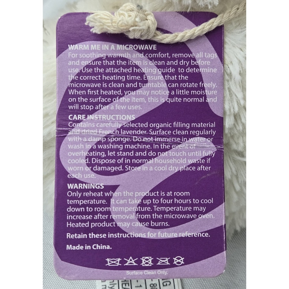 Warmies Puppy Dog Microwavable Plush Lavender Scented Weighted Heating Pad Cream - Picture 4 of 9